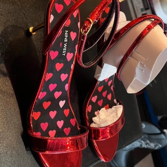 Nine West Shiny Red Sandals - Picture 2 of 2